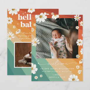 Carte Bienvenue dans le monde Naissance Retro Boho