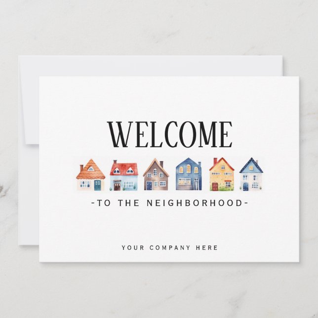 Carte Bienvenue dans le quartier Watercolor Realty (Devant)