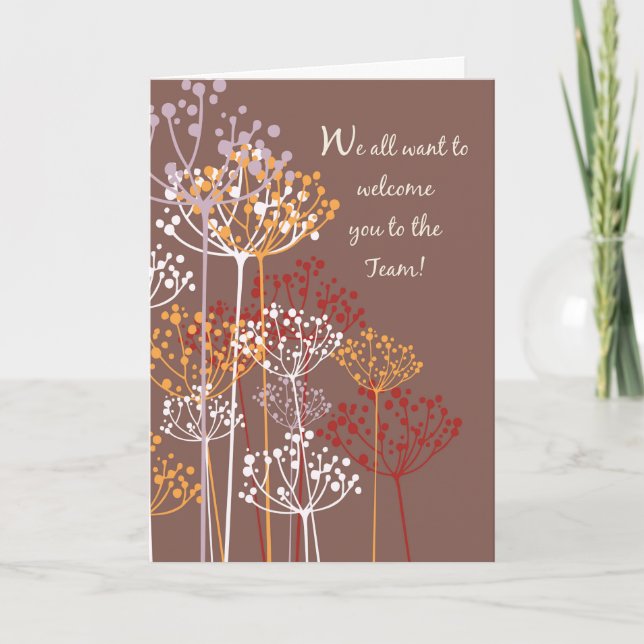 Carte Bienvenue dans l'équipe de Fleurs sauvages Brown d (Devant)