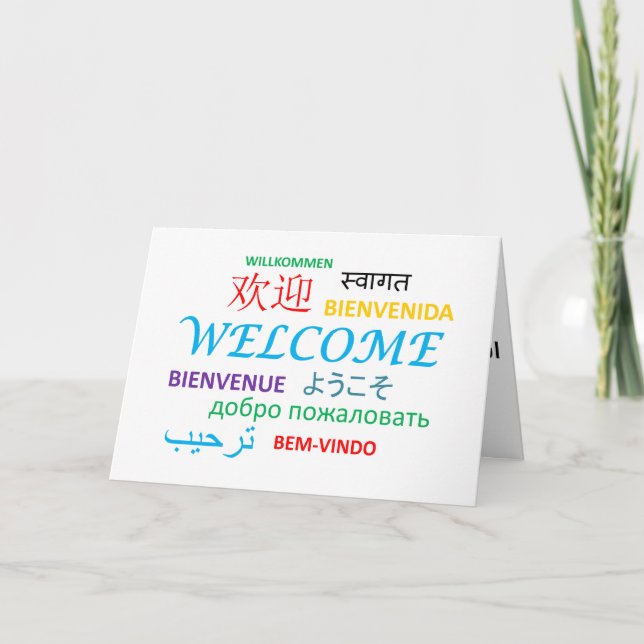 Carte Bienvenue dans plusieurs langues (Devant)