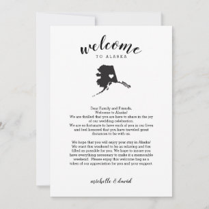 Carte Bienvenue en Alaska   Lettre Mariage et itinéraire