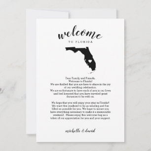 Carte Bienvenue en Floride   Lettre Mariage et itinérair