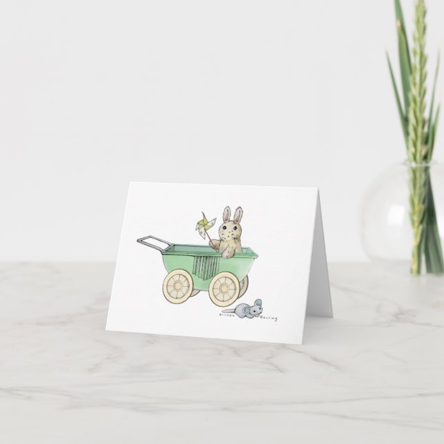 Carte Bienvenue Nouveau bébé ! -Green (Devant)