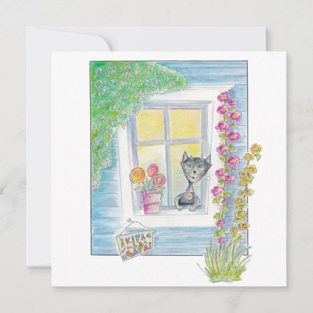 Carte Bienvenue - Nouvelle Maison, Nouveau Chat - ce que (Devant)