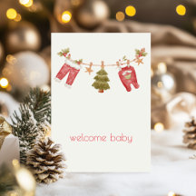 Bienvenue Père Noël Baby Félicitations Card