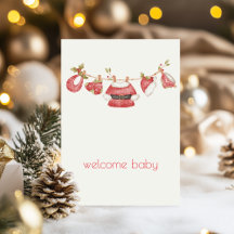 Bienvenue Père Noël Baby Félicitations Card