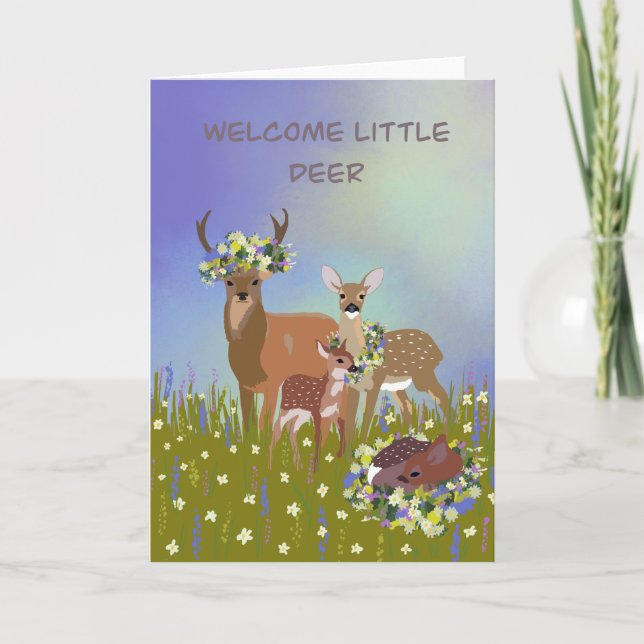 Carte Bienvenue petit cerf (Devant)