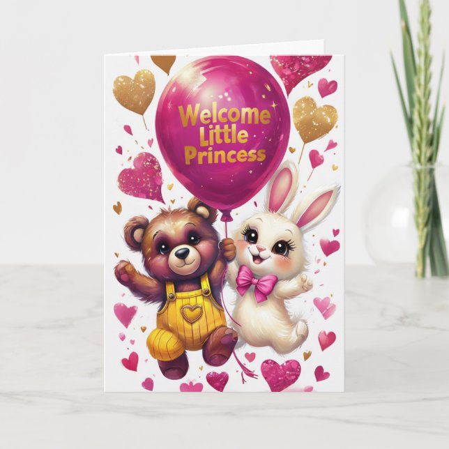 Carte Bienvenue Petite Princesse (Devant)