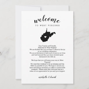 Carte Bienvenue Virginie-Occidentale Lettre Mariage & It