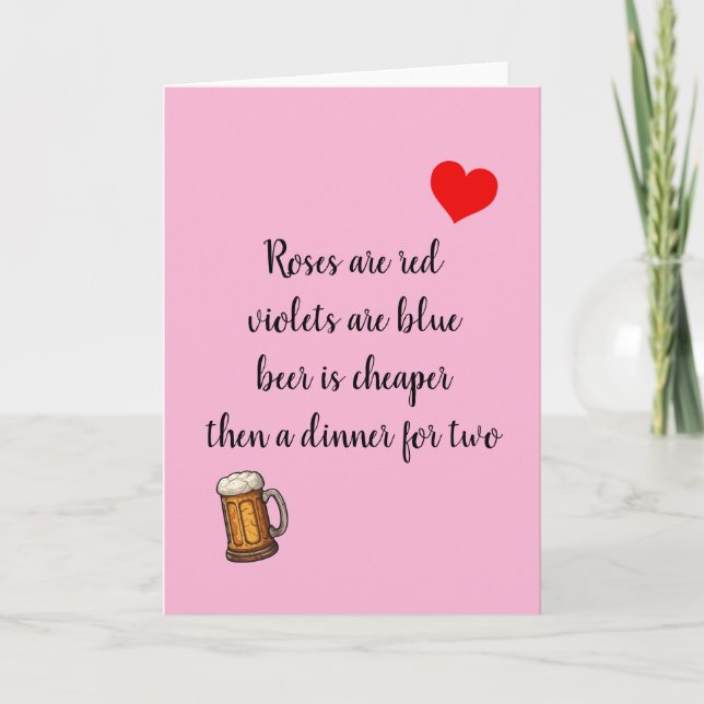 Carte Bière anti Saint-Valentin drôle (Devant)