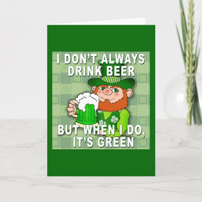 Carte Bière verte pour l'humour de Meme de Jour de la (Devant)