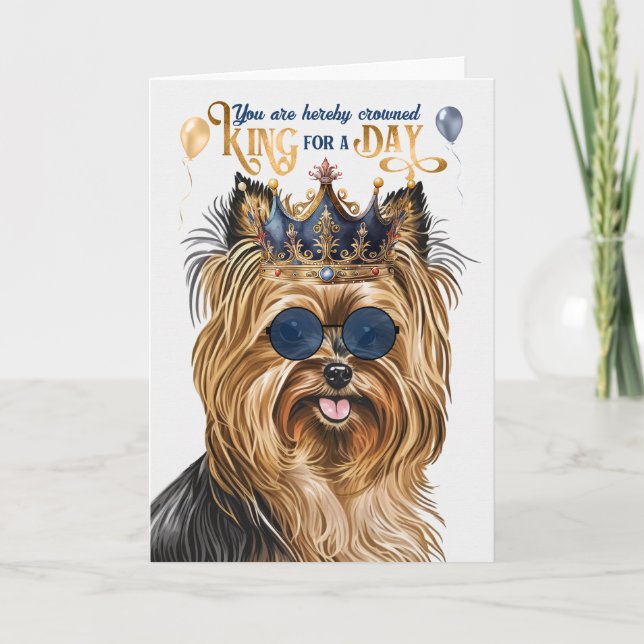 Carte Biewer Terrier Chien King pour jour drôle Annivers (Devant)