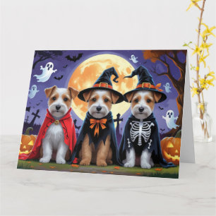 Carte Biewer Terrier Chiens Citrouille Halloween Funny