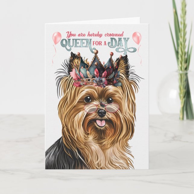 Carte Biewer Terrier Dog Queen pour jour drôle Anniversa (Devant)
