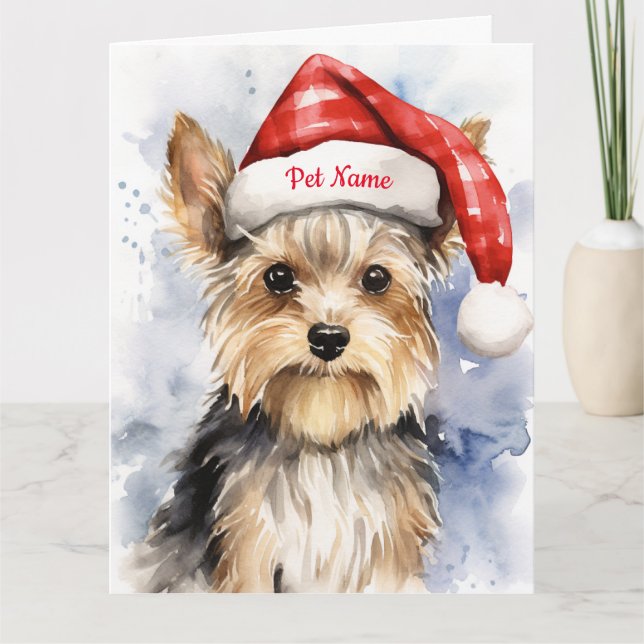 Carte Biewer Terrier Noël personnalisé (Devant)