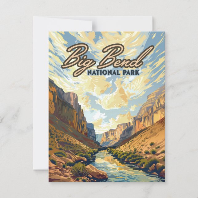 Carte Big Bend National Park Texas Desert Retro Card (Devant)
