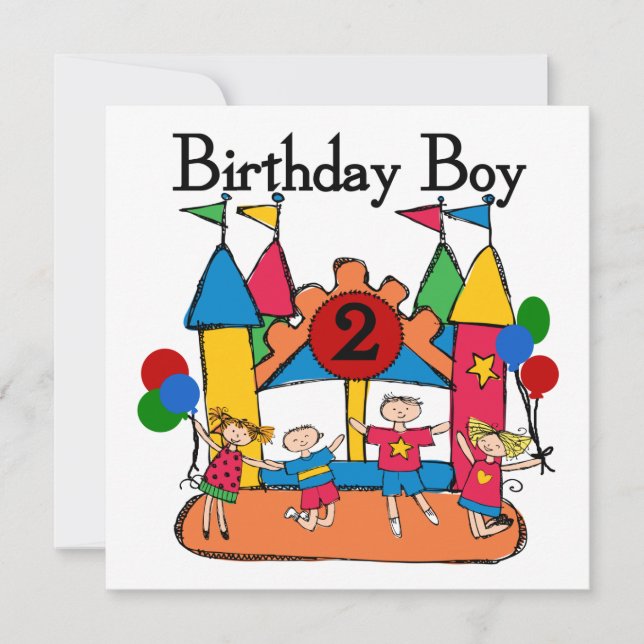 Carte Big Bounce Boy 2nd Birthday Tshirts et cadeaux (Devant)