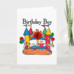 Carte Big Bounce Boy 4th Birthday Tshirts et cadeaux