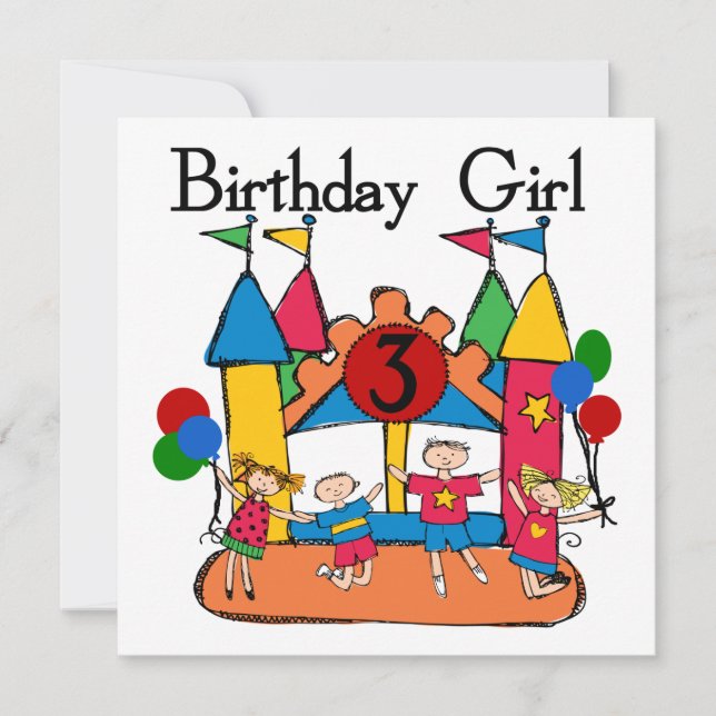 Carte Big Bounce Girl 3e Anniversaire Tshirts et cadeaux (Devant)