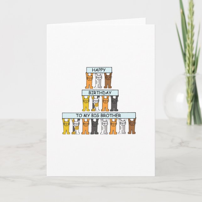 Carte Big Brother Jappy Birthday Cartoon Cats (Devant)