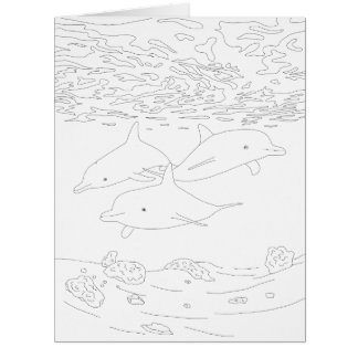 Carte Big Coloration pour adultes Dolphin Pod