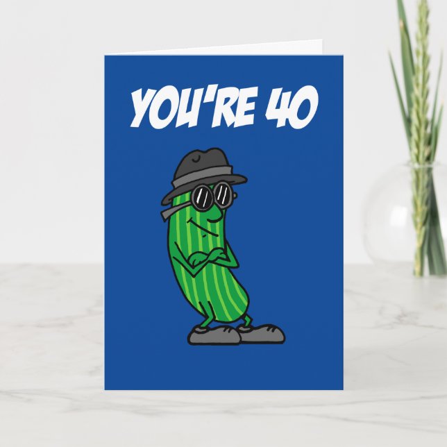 Carte Big Dill 40e Anniversaire Pickle Pun (Devant)