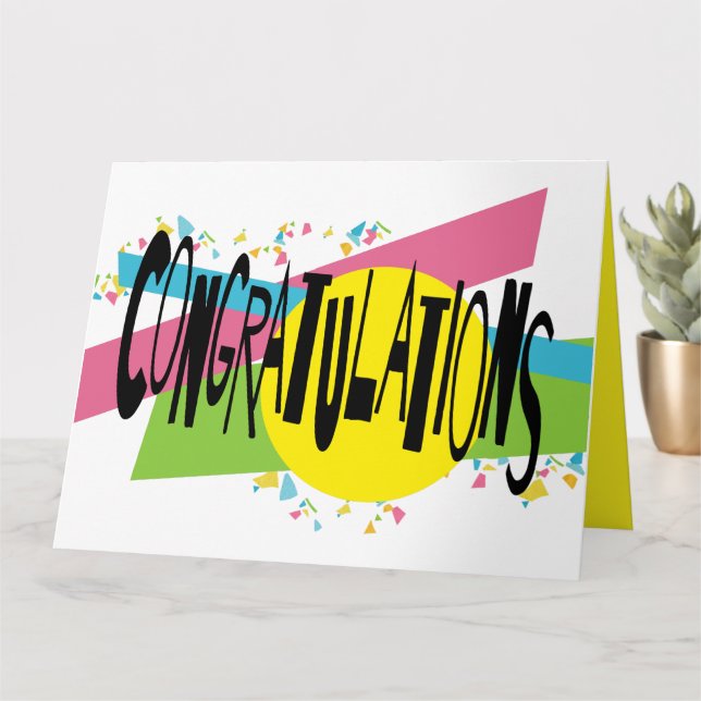 Carte BIG Fun Colorful Félicitations Fête 8x10 (Petite plante)
