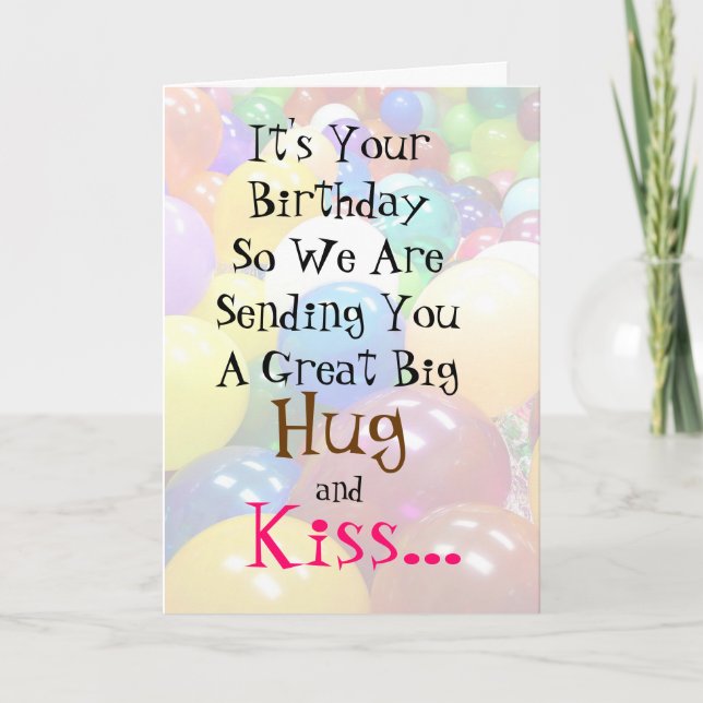 Carte Big Hug and Kiss Silly Birthday (Devant)