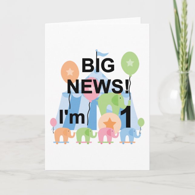Carte Big News Circus 1er Anniversaire T-shirts et cadea (Devant)