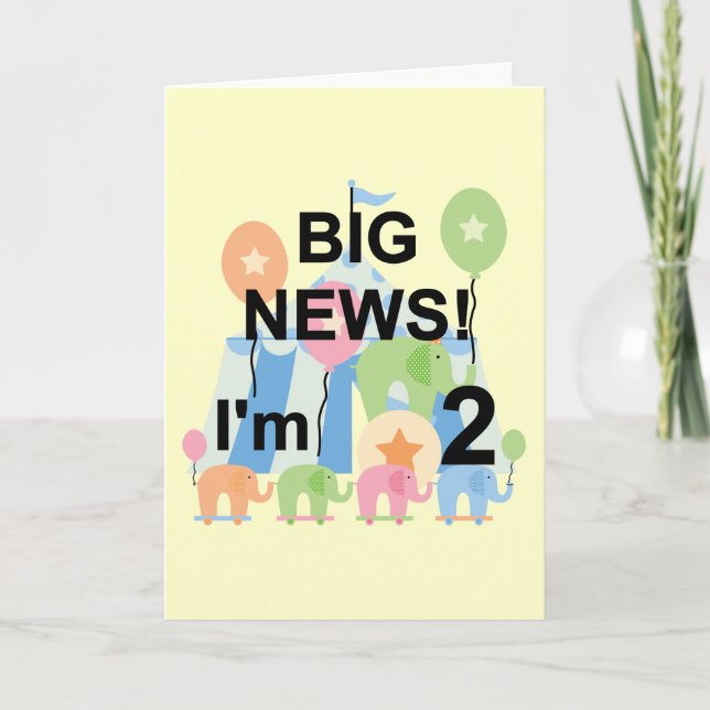 Carte Big News Circus 2nd Birthday T-shirts et cadeaux (Devant)