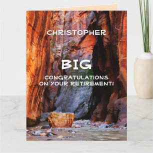 Carte BIG Retraite Félicitations JUMBO, Zion Narrows