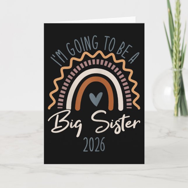 Carte Big Sister 2026 Girls Rainbow Big Sis Sibling  (Devant)