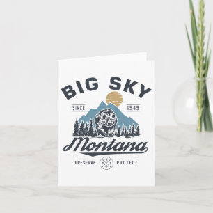Carte Big - Sky Montana Ski de neige tendance Retro Lodg
