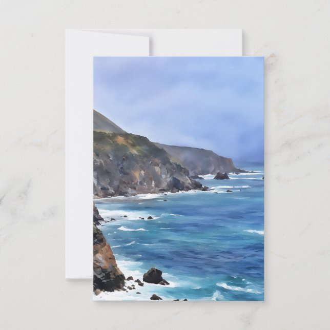Carte Big Sur Ocean Cliff Sea Art Flat Note (Devant)