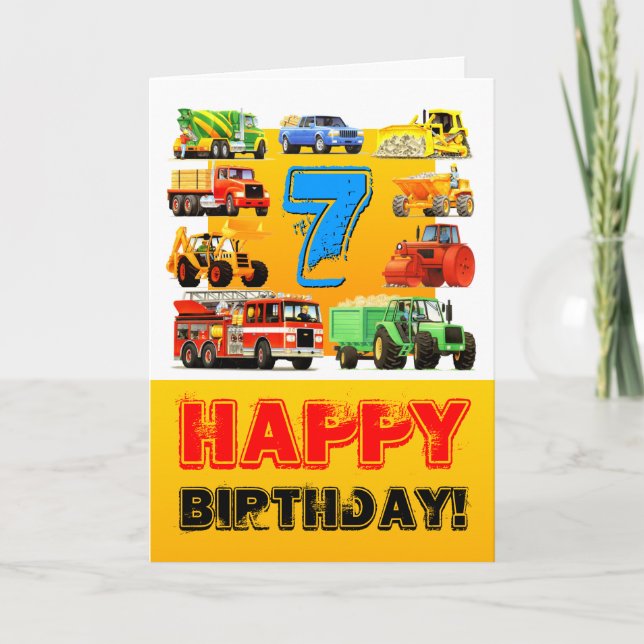 Carte Big Trucks 7e anniversaire (Devant)