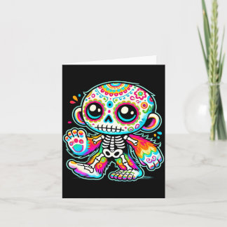 Carte Bigfoot Crâne De Sucre Mignon Día De Los Muertos