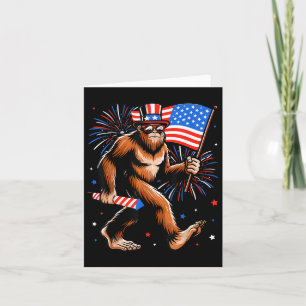Carte Bigfoot Firework Drapeau américain 4 juillet