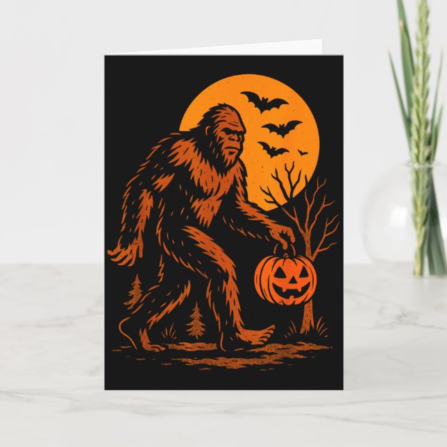 Carte Bigfoot Halloween Sasquatch Jack O Lantern  (Devant)