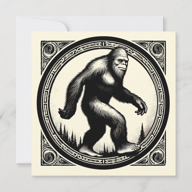 Carte Bigfoot Illustration Folklore (Devant)