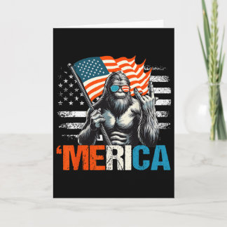 Carte Bigfoot Merica Rock Drapeau Américain Patriotique