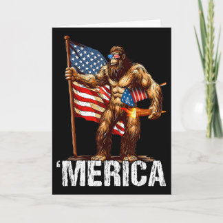 Carte Bigfoot Merica Rock Drapeau Américain Patriotique