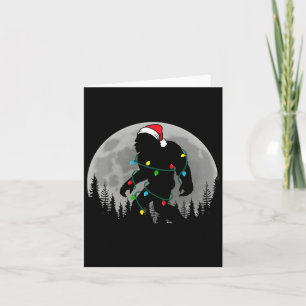 Carte Bigfoot Père Noël Feux d'arbre de Noël Funky Noël