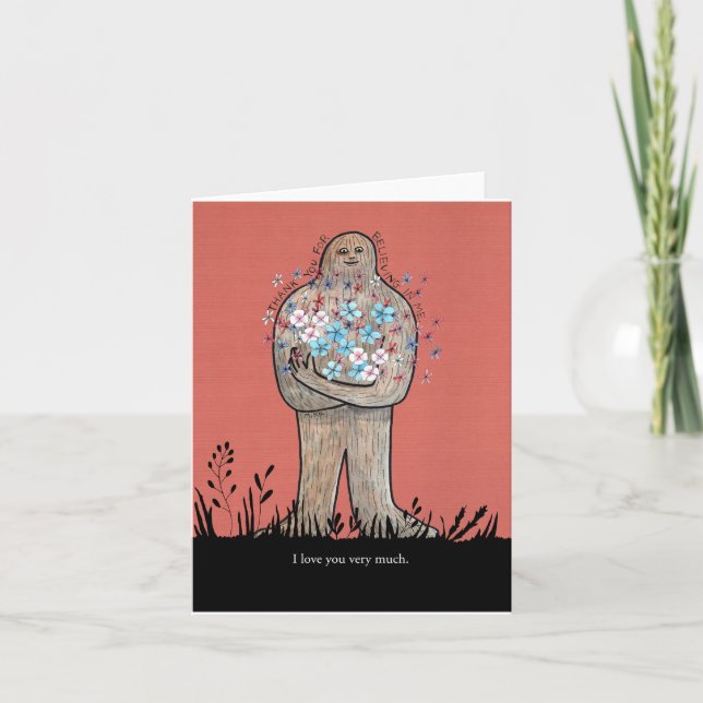 Carte Bigfoot Sasquatch Grateful Love Friendship Funny (Devant)