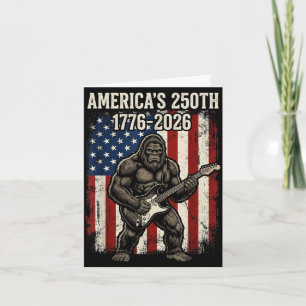 Carte Bigfoot sasquatch jouant de la guitare 250 ans dra
