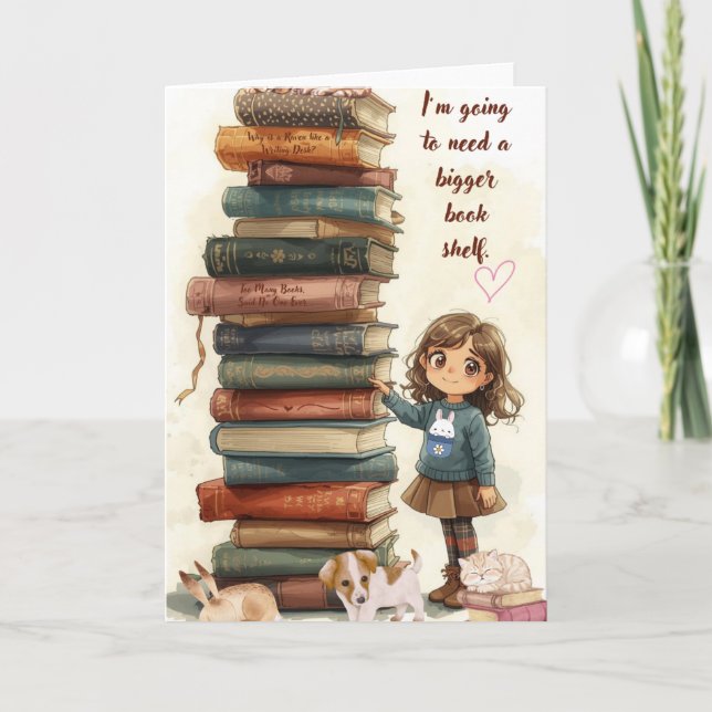 Carte Bigger Bookshelf Greeting Card (Devant)