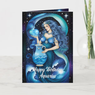 Carte Bijou personnalisé Galaxie Zodiac Aquarius