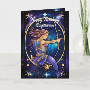 Carte Bijou personnalisé Galaxie Zodiac Sagittaire