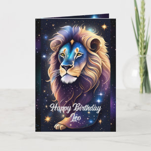 Carte Bijou Personnalisé Galaxie Zodiaque Lion