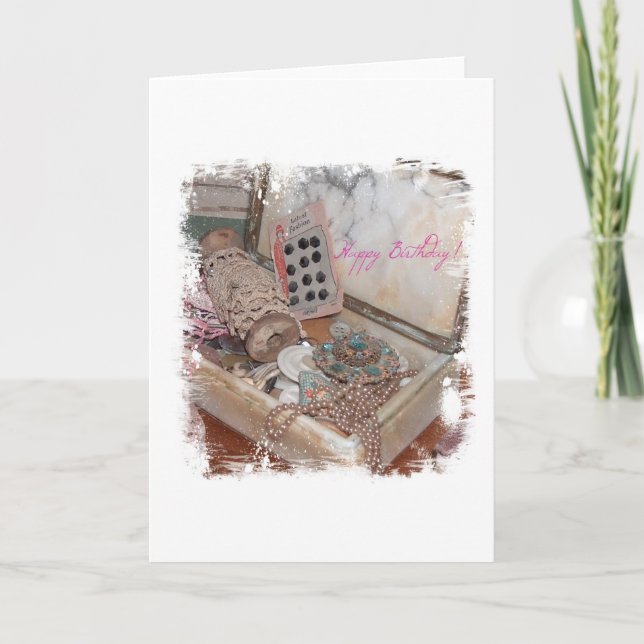 Carte Bijoux Vintages et boutons (Devant)