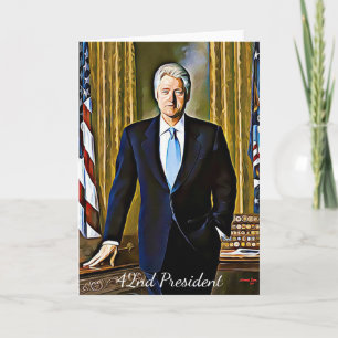 Carte Bill Clinton 42 e président Blank Greeting Card